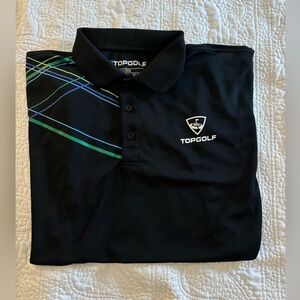 TopGolf Black Short Sleeve Polo Shirt Golf L Short Sleeve